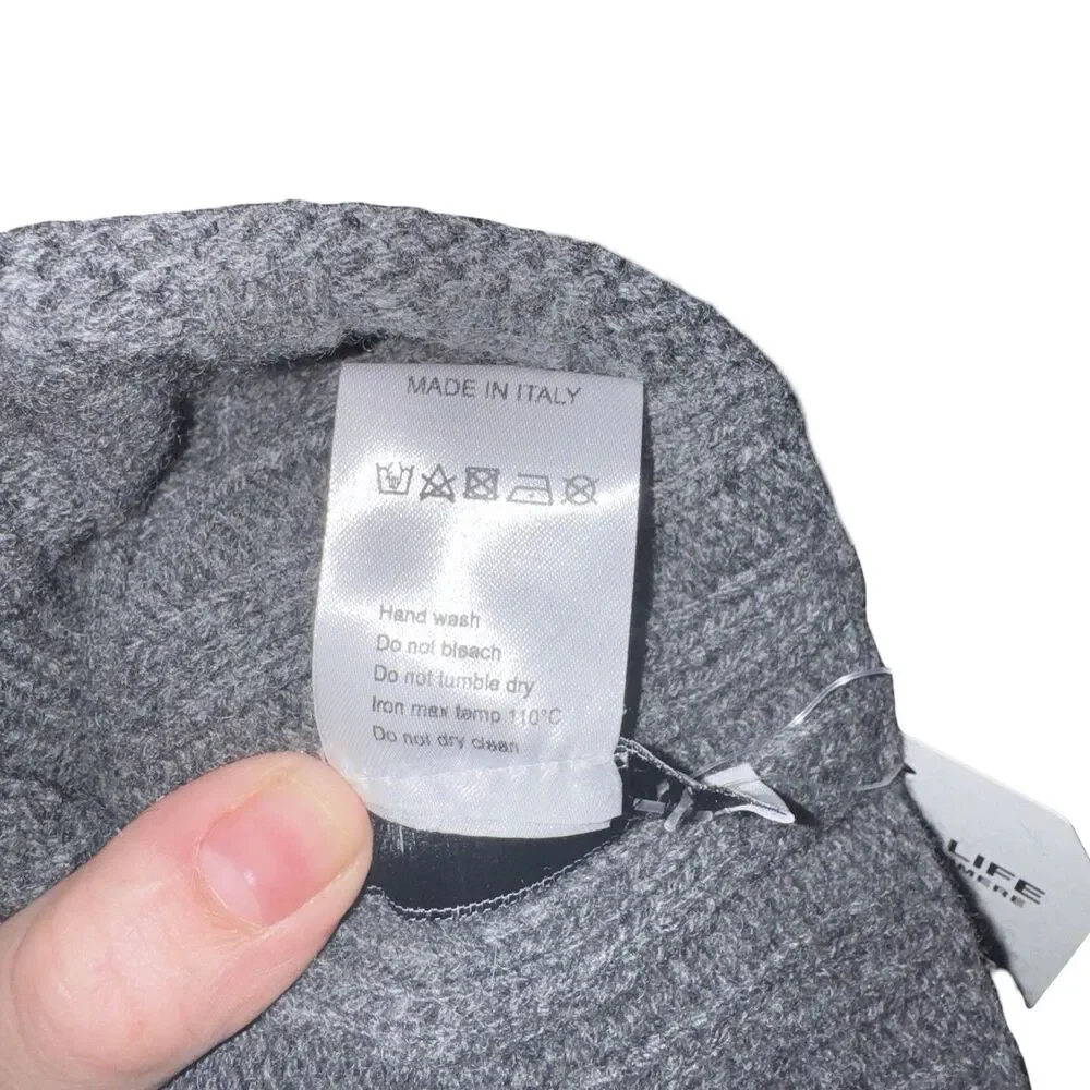 TESMA Recycled Cashmere Wool Beanie Men’s Hat One Size Fits Most Gray‎ NWT